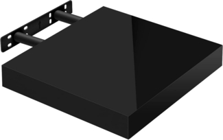 WOLTU Wandregal Volato Wandboard freischwebend hochglänzend Schwarz Schweberegal CD DVD Regal Bücherregal Holz Board 80 x 22,9 x 3,8 cm RG9480sz