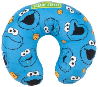 United Labels® Dekokissen Sesamstraße Krümelmonster Allover Reise Nackenkissen Nackenhörnchen
