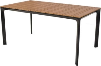 MERXX Gartentisch rechteckig (1-St), Tischplatte aus Kunststoff in Holzoptik