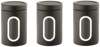 3-teiliges Aufbewahrungsdosen-Set in Schwarz ideal für Gewürze oder Kaffee