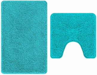 vidaXL Anti-Rutsch Badematten-Set 2 pcs Türkis PP 4019860