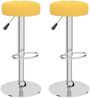 vidaXL Barhocker 2 Stk. Senfgelb Stoff 332978