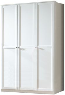 Kleiderschrank Filou in Weiß mit Landhaus- Applikationen - Drehtürenschrank in verschiedenen Varianten wählbar - Kleiderschrank 3 türig ohne Schubkästen