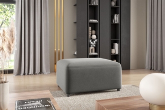 Polsterhocker Designerhocker Hocker MEGAN in Stoff Salvador Grau