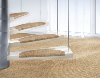 Dekowe Stufenmatte Mara S2, halbrund, Höhe: 5 mm, 100% Sisal, große Farbauswahl, selbstklebend, auch als Set 15 Stück