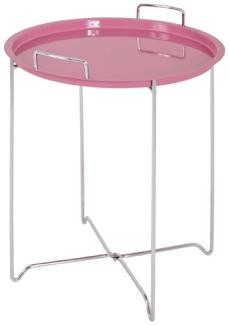 Beistelltisch >Marion< in chrom-pink aus Stahl, Metall - 51cm (H)