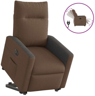 vidaXL Relaxsessel mit Aufstehhilfe Elektrisch Braun Stoff 3324069