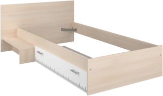 Calicosy 'Charly' Bett mit Stauraum, Treppe und Schublade 90x190 - Helles Holz