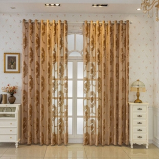 BYSURE Vorhang, (2 St), 1 Paar Luxuriöse Europäische Durchsichtige Vorhänge, Hohlbestickt