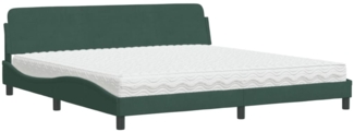 vidaXL Bett mit Matratze "Dover" Dunkelgrün 200x200 cm Samt 3208474