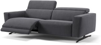 Sofanella 3-Sitzer ALESSO Stoff Sofa Stoffcouch in Dunkelgrau XL: 236 Breite x 108 Tiefe