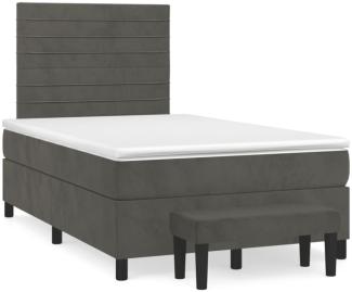 vidaXL Boxspringbett mit Matratze Dunkelgrau 120x190 cm Samt 3270476
