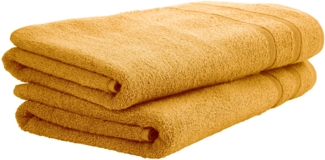Uncover by Schiesser Duschtuchset Brooklyn - 2-teilig - 70x140 cm - Senf