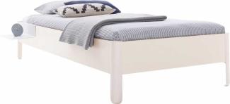 NAIT Einzelbett farbig lackiert 90 x 210cm Ohne Kopfteil Offwhite