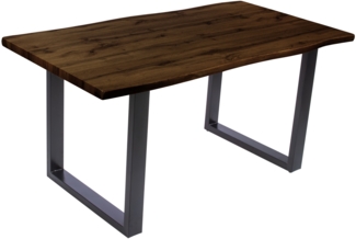 Esstisch Baumkante Holz-Optik Nussbaum 160 x 85 U-Gestell schwarz JOSY 159372002