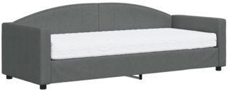 vidaXL Tagesbett mit Matratze Dunkelgrau 80x200 cm Stoff 3197166