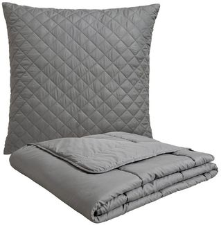 OTTO home Microfaserbettdecke + Microfaserkissen Clarra Spar Set, Decke + Kissen 135x200, 155x200 cm & weitere Größen, Set mit Kissen 40x80 cm, 80x80 cm, Sommer, Herbst, Winter in grau