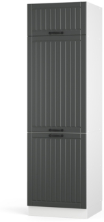 Kühlumbauschrank Fame-Line Anthrazit Landhaus 60 cm Vicco