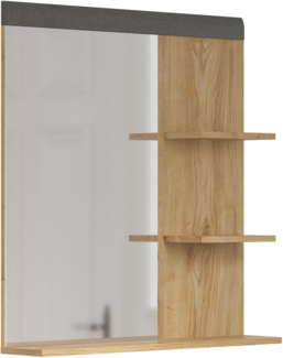 Garderobe Sitzbank Blanshe in Filz grau und Eiche 79 x 51 cm