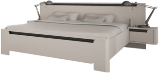 Bettanlage Venedig / Vodol , Holzwerkstoff , Beige , 274 x 93 x 215 cm