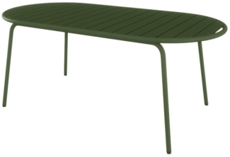 Vente-unique - Gartentisch oval - 180 cm - Metall - Kaki - MONTEFARO von MYLIA