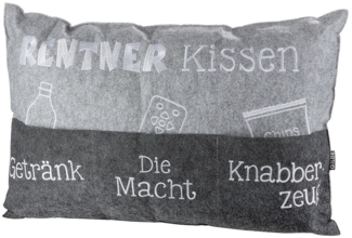 GILDE Dekokissen Rentnerkissen KomfortPlus Grau mit bestickten Fächern 39x60 cm