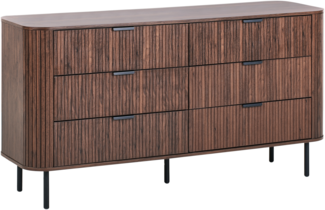 Kommode mit 6 Schubladen BRADLEY Dunkelbraun