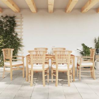 vidaXL 7-tlg. Garten-Essgruppe Massivholz Teak 3155776