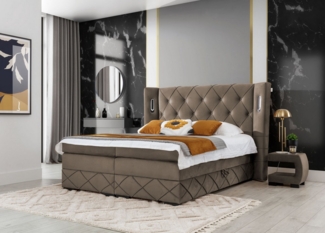 yourhouse24 Boxspringbett Focus Lux (Bonell-Matratze und Topperr), mit zwei Bettkästen