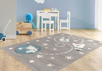 Arte Espina Kinderteppich Amigo 530, rechteckig, Höhe: 15 mm, Weltall Raketen Motiv