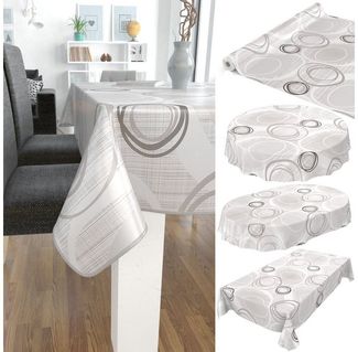 ANRO Tischdecke Wachstuchtischdecke Gartentischdecke Wachstischdecke (Einzelstück 1-tlg), Glatt Rund 100cm wasserabweisend mit Saum
