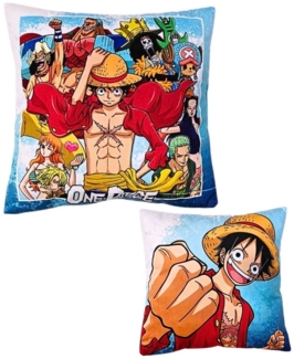 One Piece Anime Dekokissen Monkey D. Luffy, Kinder Kuschelkissen 40 x 40 cm