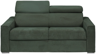 Vente-unique - Schlafsofa mit Matratze 3-Sitzer - Liegefläche 140 cm - Matratze 14 cm - Cord - Grün - VIZIR