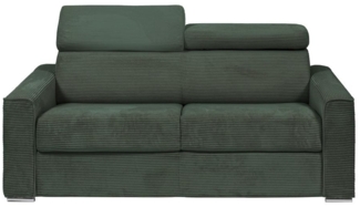 Vente-unique - Schlafsofa mit Matratze 3-Sitzer - Liegefläche 140 cm - Matratze 14 cm - Cord - Grün - VIZIR