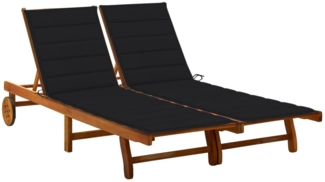 vidaXL 2-Personen-Sonnenliege mit Auflagen Akazie Massivholz 3061381