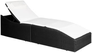vidaXL Sonnenliege mit Polsterauflage Poly Rattan Schwarz 44134