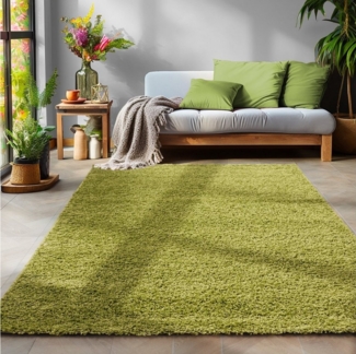 SIMPEX24 Teppich Unicolor - Einfarbig, Läufer, Höhe: 30 mm, Einfarbig Shaggy Teppich Wohnzimmer Langflor Versch. Farben und Größen