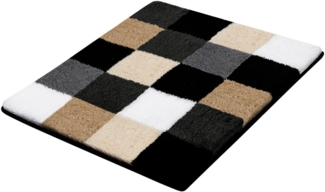 Kleine Wolke Badematte Caro, Höhe 25 mm, rutschhemmend beschichtet, fußbodenheizungsgeeignet, Kunstfaser, rechteckig, Badteppich, modernes Karo-Muster, Pastell-Farben, waschbar