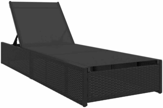 vidaXL Sonnenliege Schwarz 200,5 x 70 x 75 cm Poly-Rattan 42004125