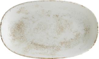 2x Bonna Nacrous Matt Gourmet Teller oval 29x17 cm 3,5 cm tief Creme Braun Porzellan MT-NCRGRM29OKY Servierplatten Speiseteller Essteller Platte Geschirr