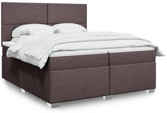 vidaXL Boxspringbett mit Matratze Dunkelbraun 200x200 cm Stoff 3290591