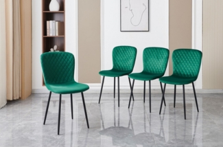 JYMTOM Esszimmerstuhl mit Rücklehne und Beinen aus Metall, Retro-Design (4 St), Polsterstühle für Küche, Esszimmer und Bar, 85.5×58×45.5cm