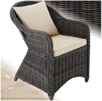tectake Rattanstuhl Rattansessel (Set, 1 St), Natur nachempfundenes Polyrattan