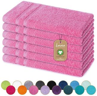 Lavea Gästehandtuch Bali, 30x50cm aus 100% Bio-Baumwolle, einzigartig weiche Gästetücher mit Aufhänger (Set, 6-St), hochwertiges und nachhaltiges Premium Gästetuch – saugstarke Faser