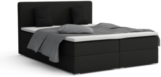Deine Möbel 24 Boxspringbett BELLO Boxspring Komplettbett Polsterbett Bonellfederkernmatratzen (Beige Creme Grau Dunkelgrau Graphit Anthrazit Schwarz, 3-St, Boxbett Velours Samt 140x200 160x200 180x200 200x200), inkl. Bettkasten Topper Matratzen H3 H4