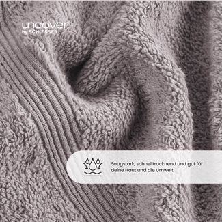 uncover by Schiesser Handtuchset Brooklyn - 4-teilig - 50x100cm - Hellgrau