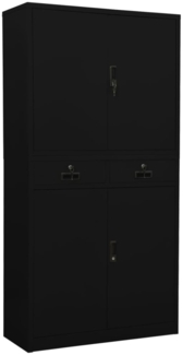 vidaXL Büroschrank Schwarz 90 x 40 x 180 cm Stahl [336419]