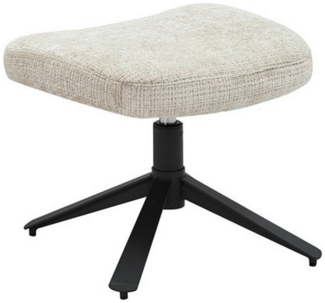 riess-ambiente Fußhocker CLOUD champagner beige / schwarz - Strukturstoff, Metall, drehbar (Einzelartikel, 1 St), Fußhocker im Retro Design - ideal für Skandi Wohn- und Arbeitsbereiche