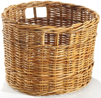 Kobolo Aufbewahrungskorb Rattankorb Regalkorb aus Rattan lacak rund (kein Set, 1 St), Runder Korb mit Lochgriffen