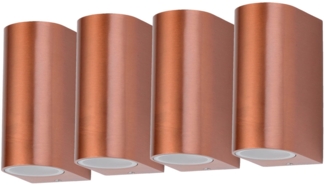 4er Set LED Wandlampen kupferfärbig für den Außenbereich